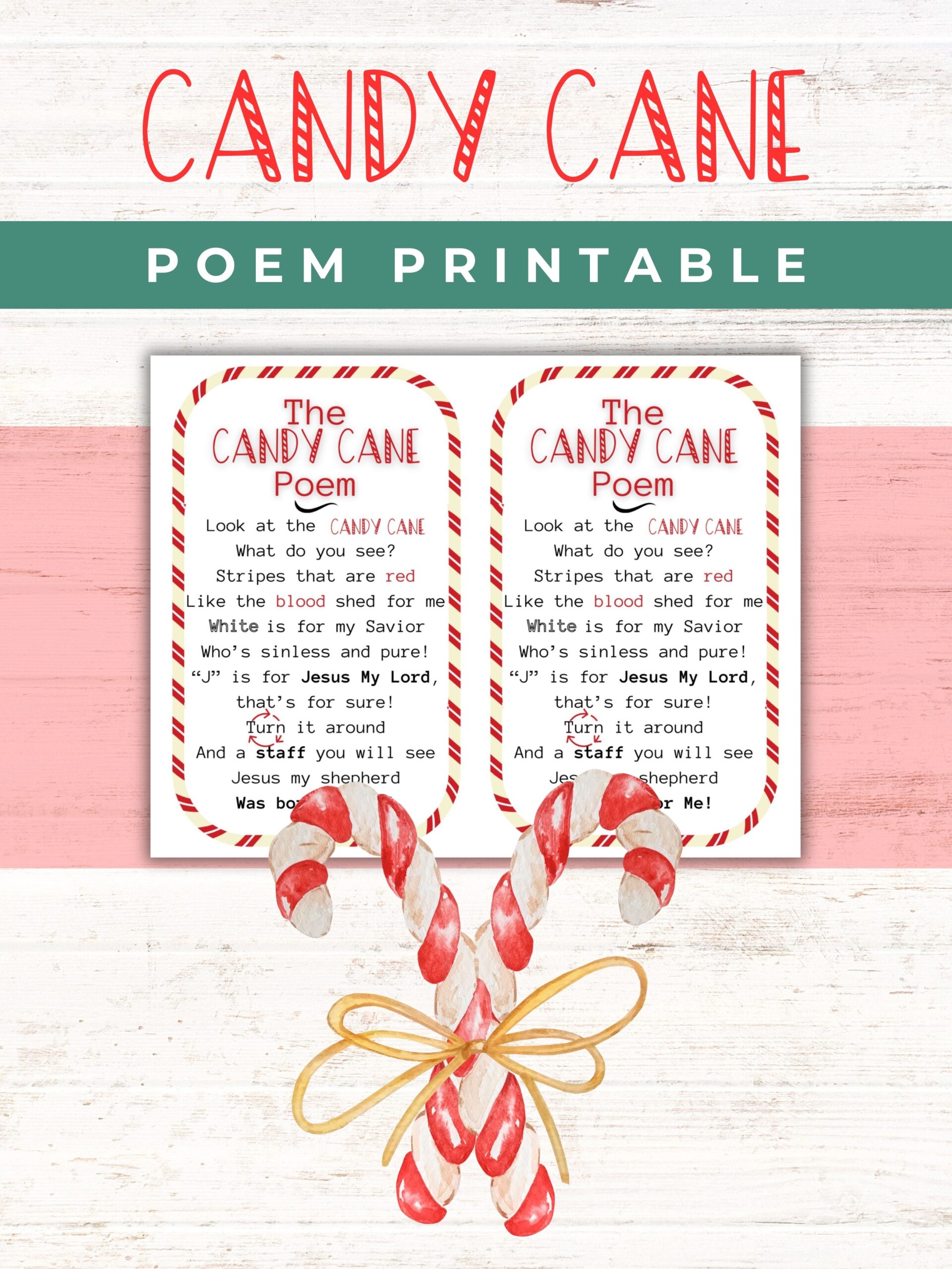 free printable candy cane poem | healing home